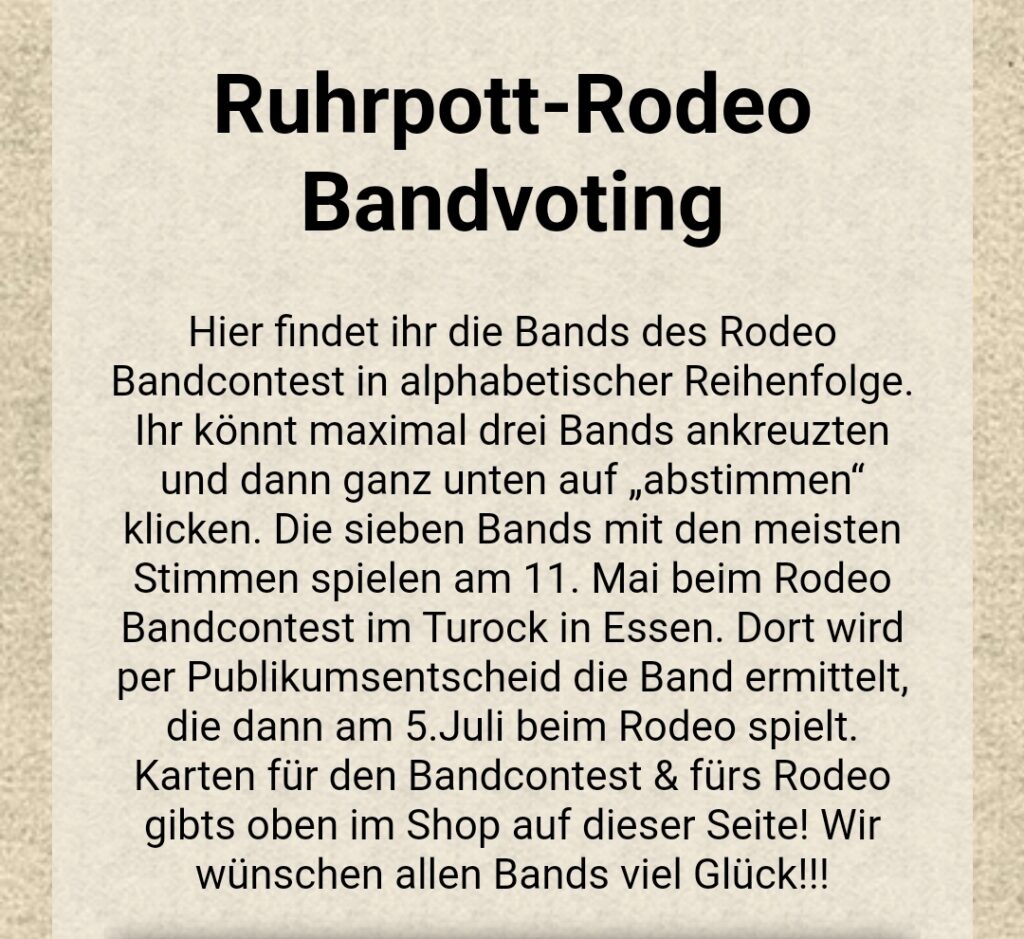 Bandvoting Rodeo 2024