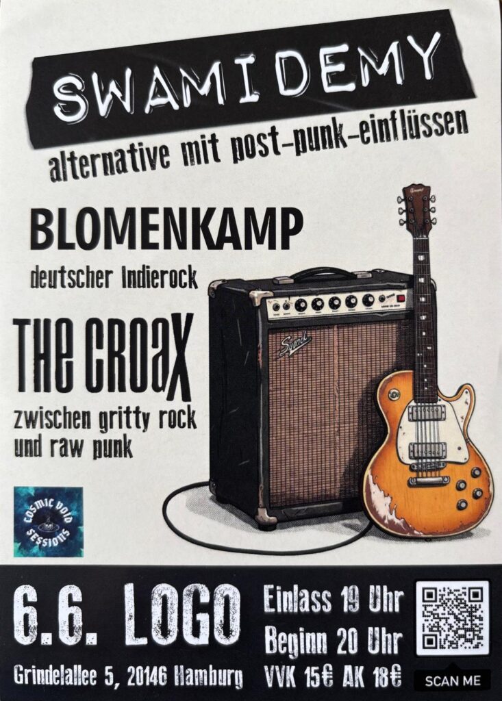 Swamidemy, Blomenkamp und The Croax im Logo Hamburg