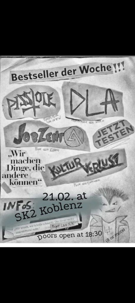 Pisstole, Death Love And Acid, JobZenta, Kulturverlust